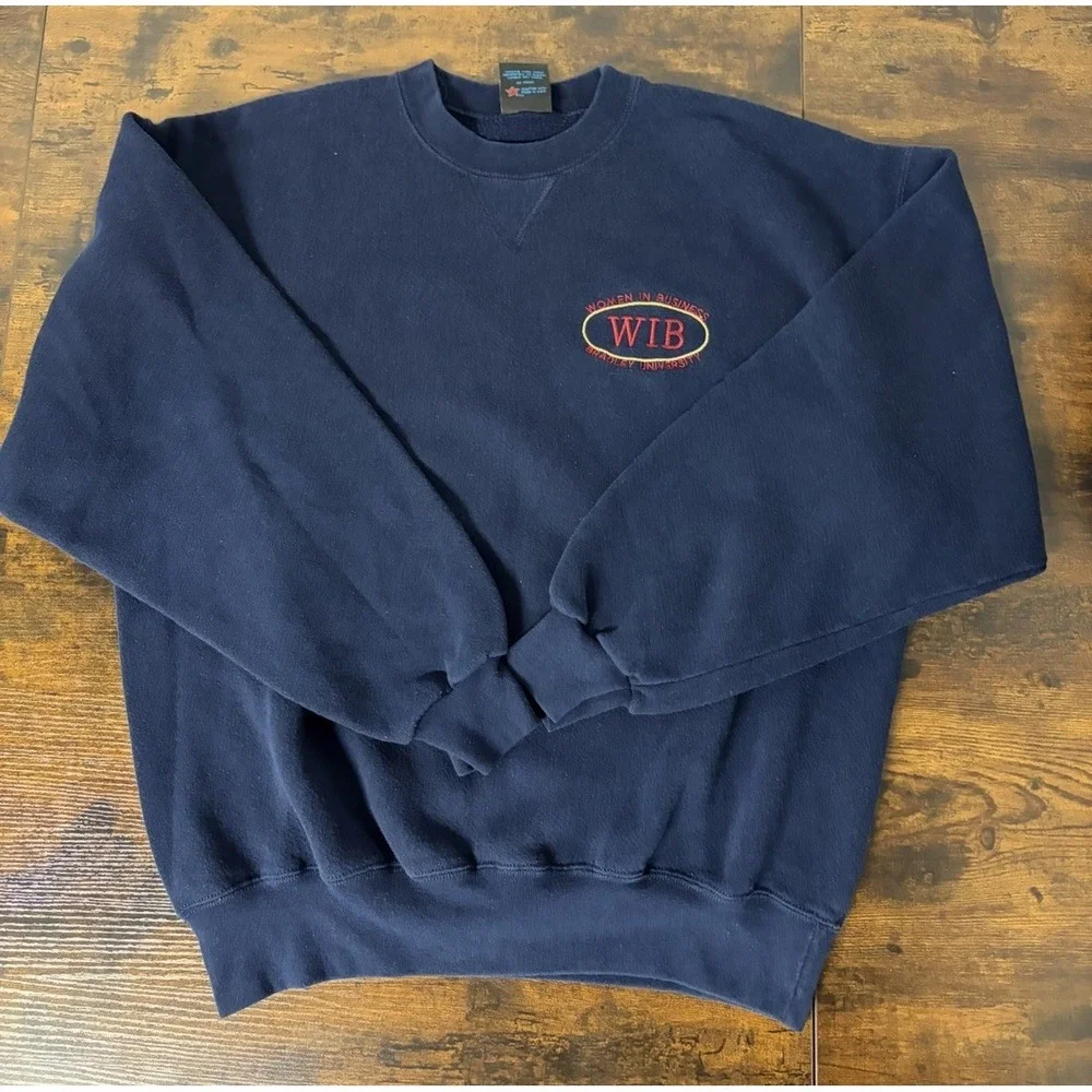 Vintage Bradley University WIB Sweatshirt Large Soffe USA Made Women In Business